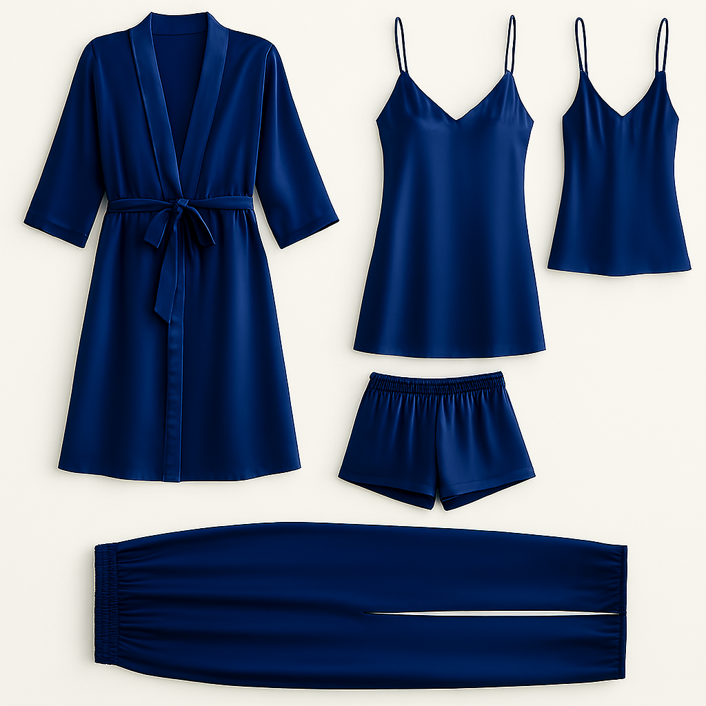 5-piece Satin Sleepwear Set