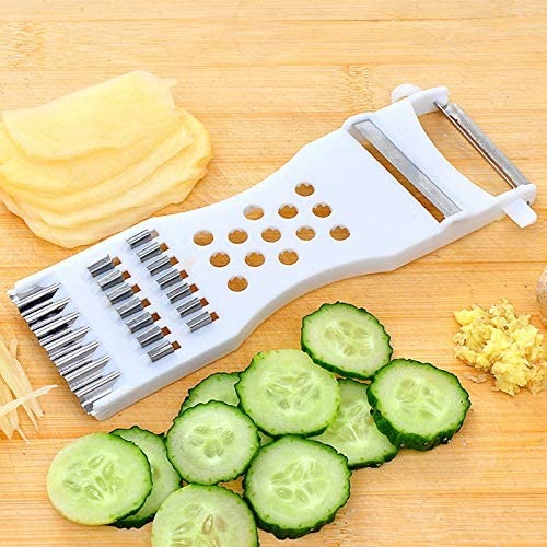 5-in-1 Multi Vegetable Cutter & Peeler – Multipurpose Julienne Slicer, Grater,