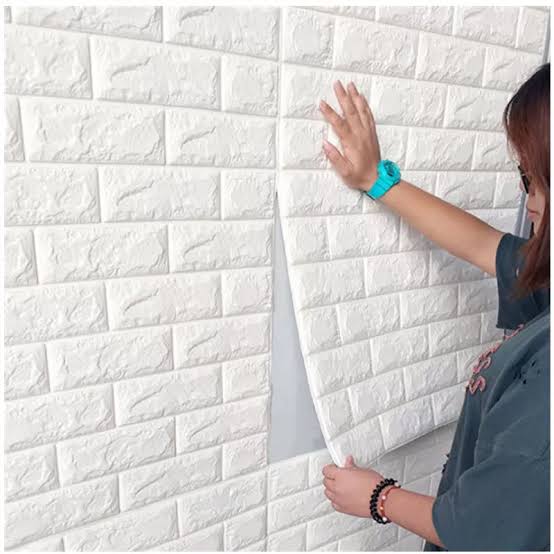 3d Wall Sticker White Brick Sheet | (70×77 Cm) Waterproof