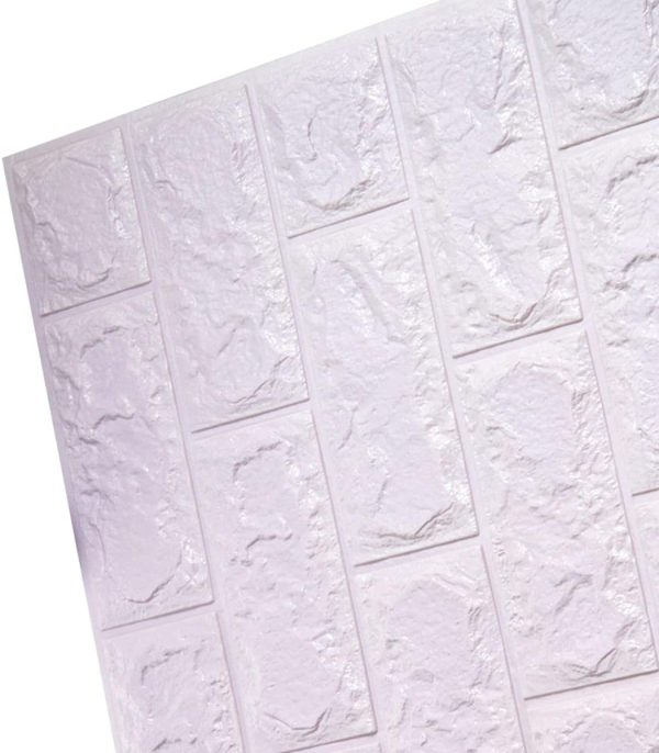 3d Wall Sticker White Brick Sheet | (70×77 Cm) Waterproof
