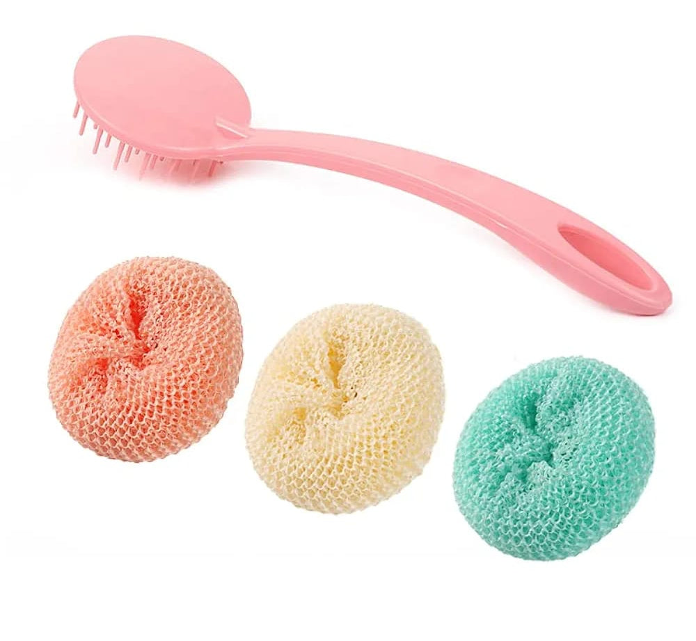 Multipurpose Fiber Cleaning Balls With Long Handle – Reusable Scrubbers