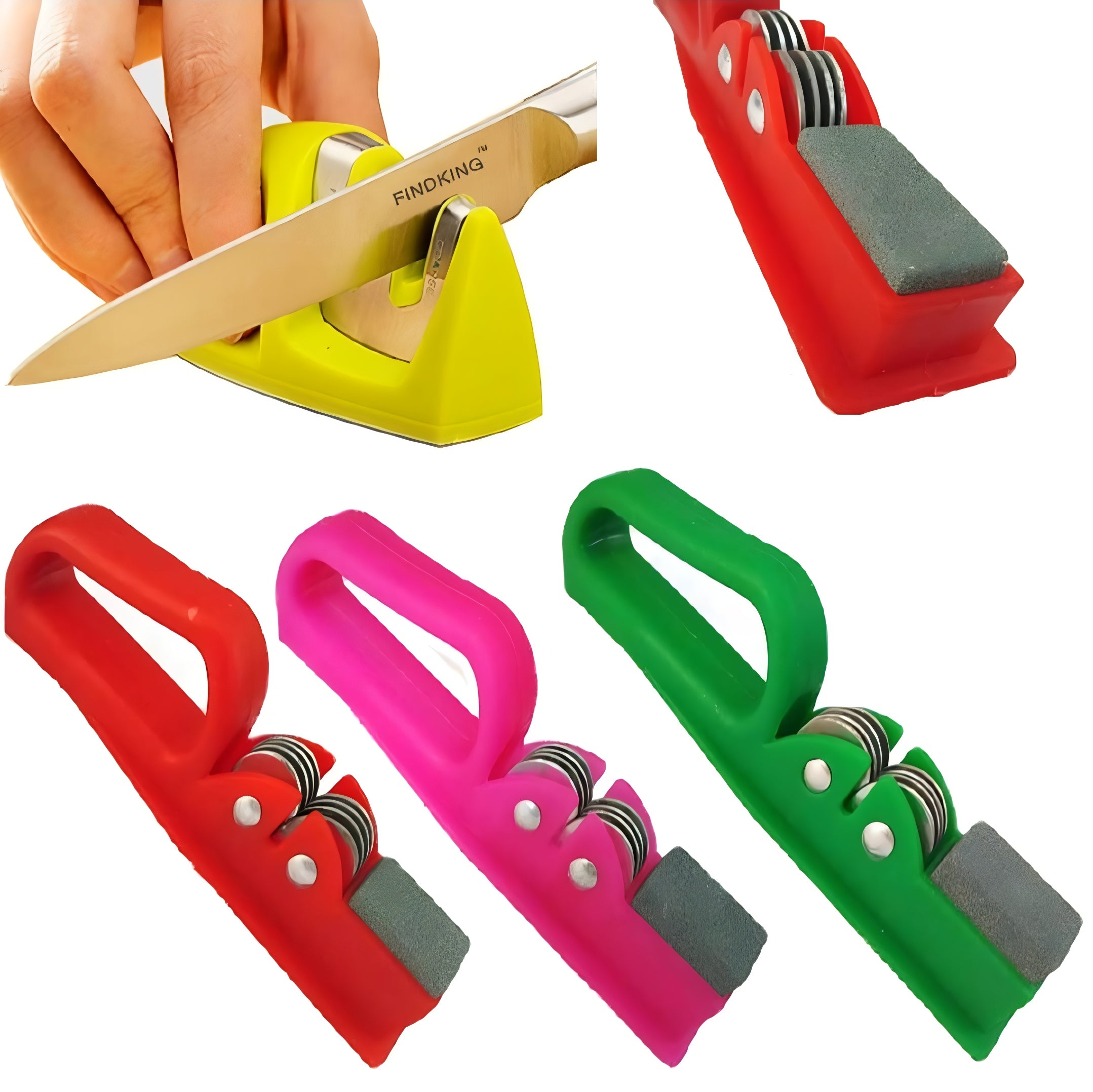 Professional Knife Sharpener With 8-wheel Blades & Sanding Stone | Durable