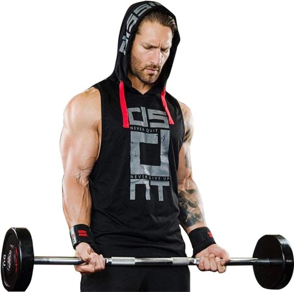 Black Gym Sleeveless Hood Tracksuit