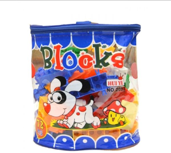 Building Blocks Toy Pack For Kids – 72 Pieces Multicolor Blocks