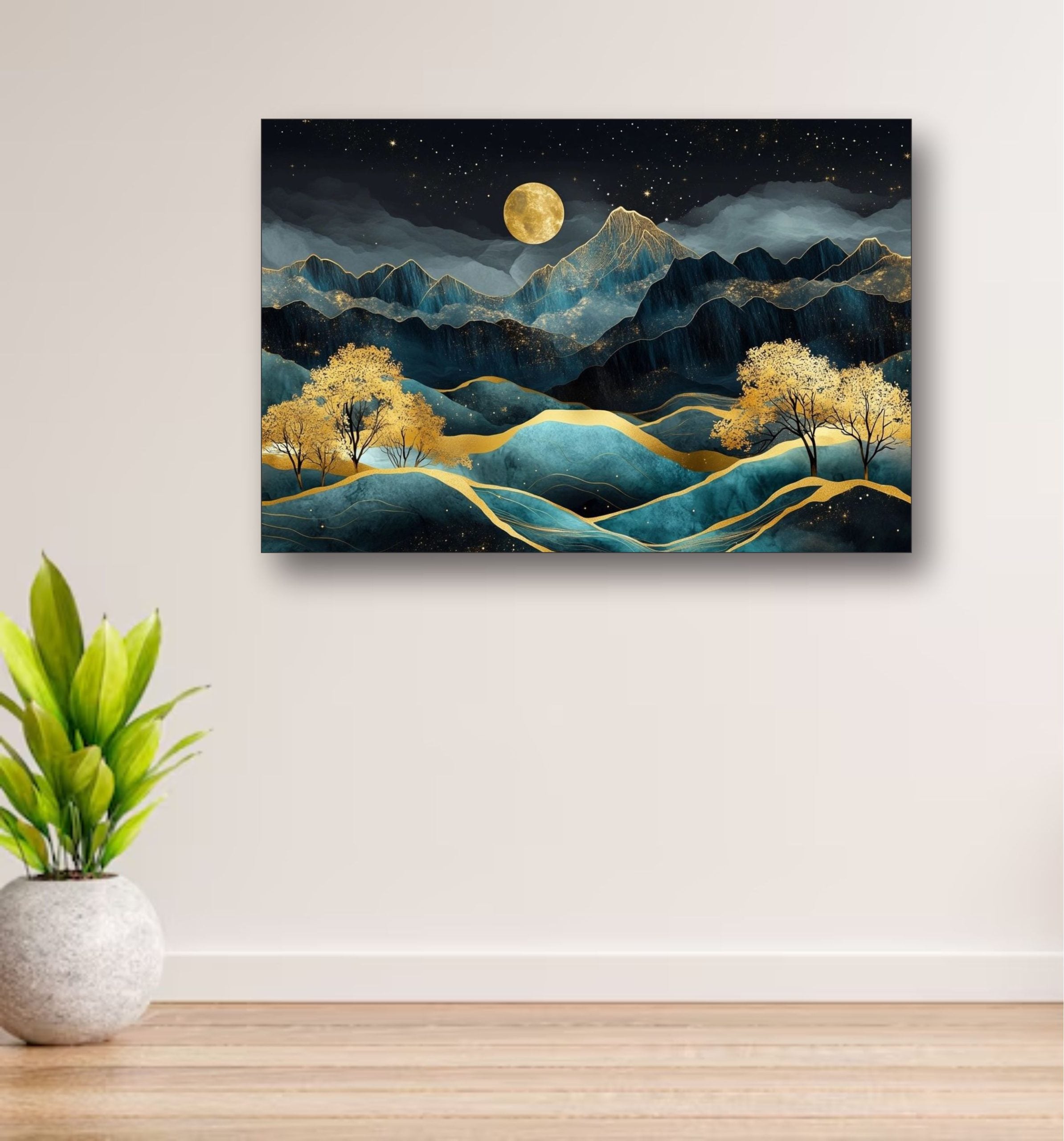 Metal Art, Black And Golden Metal Wall